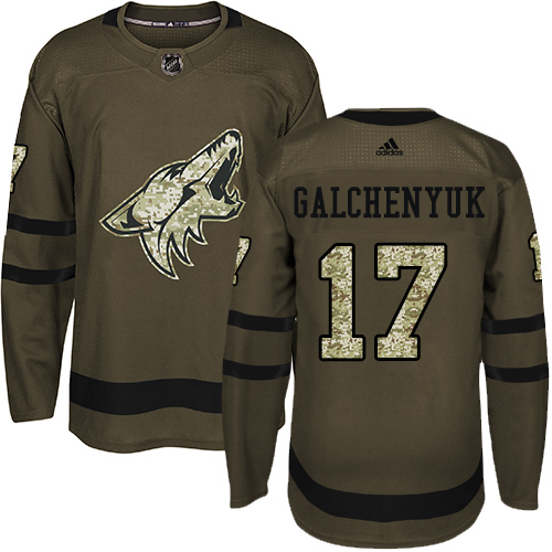 Adidas Coyotes #17 Alex Galchenyuk Green Salute to Service Stitched NHL Jersey
