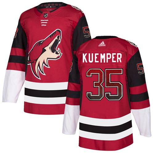 Adidas Coyotes #35 Darcy Kuemper Maroon Home Authentic Drift Fashion Stitched NHL Jersey