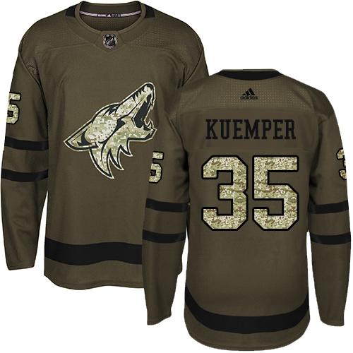 Adidas Coyotes #35 Darcy Kuemper Green Salute to Service Stitched NHL Jersey