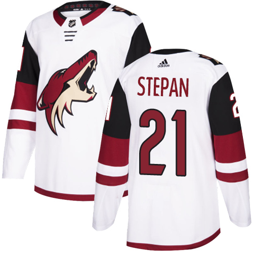 Adidas Coyotes #21 Derek Stepan White Road Authentic Stitched NHL Jersey
