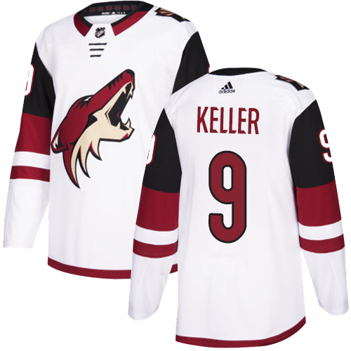 Adidas Coyotes #9 Clayton Keller White Road Authentic Stitched NHL Jersey