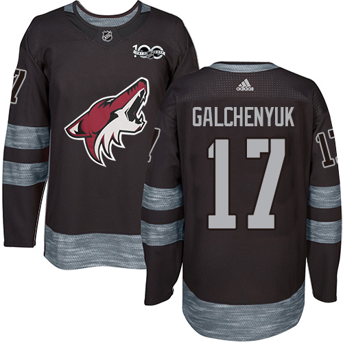 Adidas Coyotes #17 Alex Galchenyuk Black 1917-2017 100th Anniversary Stitched NHL Jersey