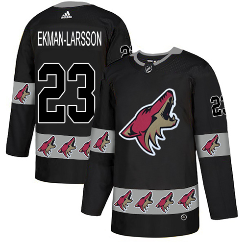 Adidas Coyotes #23 Oliver Ekman-Larsson Black Authentic Team Logo Fashion Stitched NHL Jersey