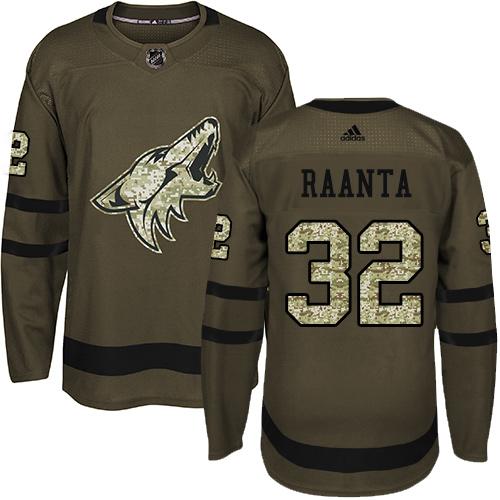 Adidas Coyotes #32 Antti Raanta Green Salute to Service Stitched NHL Jersey