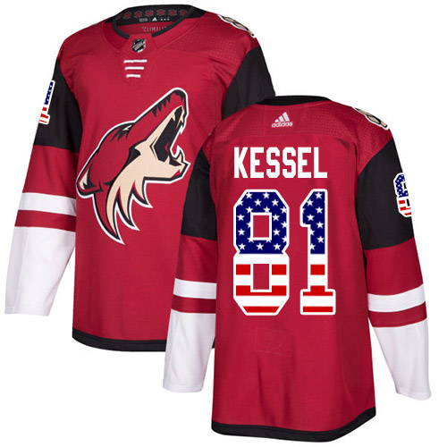 Adidas Coyotes #81 Phil Kessel Maroon Home Authentic USA Flag Stitched NHL Jersey
