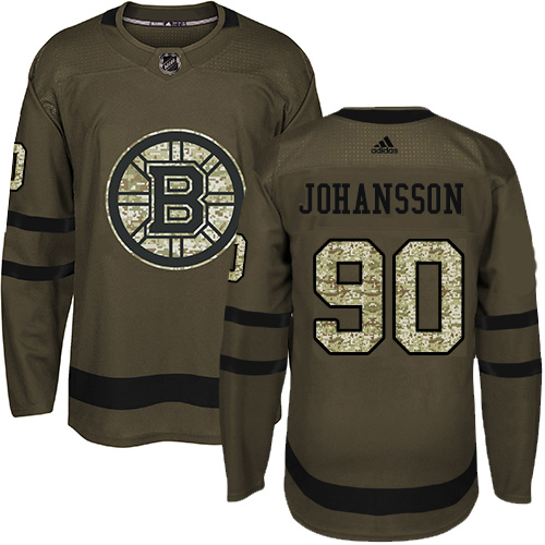 Adidas Bruins #90 Marcus Johansson Green Salute To Service Stitched NHL Jersey