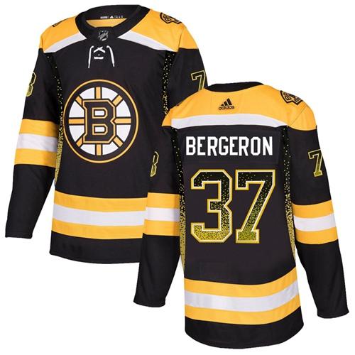Adidas Bruins #37 Patrice Bergeron Black Home Authentic Drift Fashion Stitched NHL Jersey