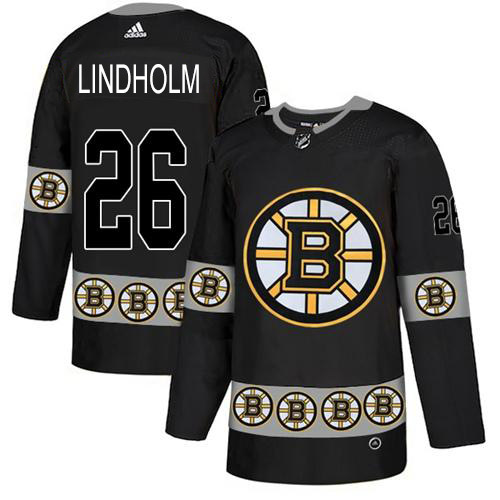 Adidas Bruins #26 Par Lindholm Black Authentic Team Logo Fashion Stitched NHL Jersey