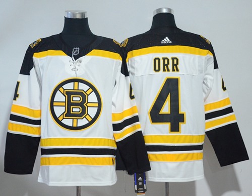 Adidas Bruins #4 Bobby Orr White Road Authentic Stitched NHL Jersey