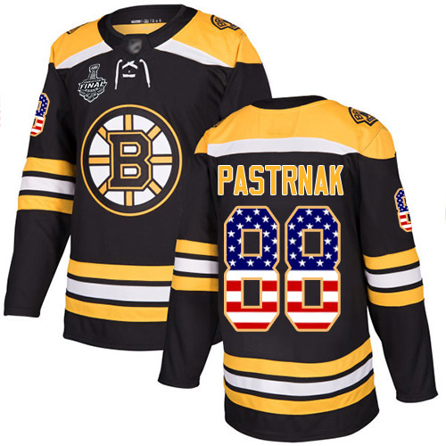 Adidas Bruins #88 David Pastrnak Black Home Authentic USA Flag Stanley Cup Final Bound Stitched NHL Jersey
