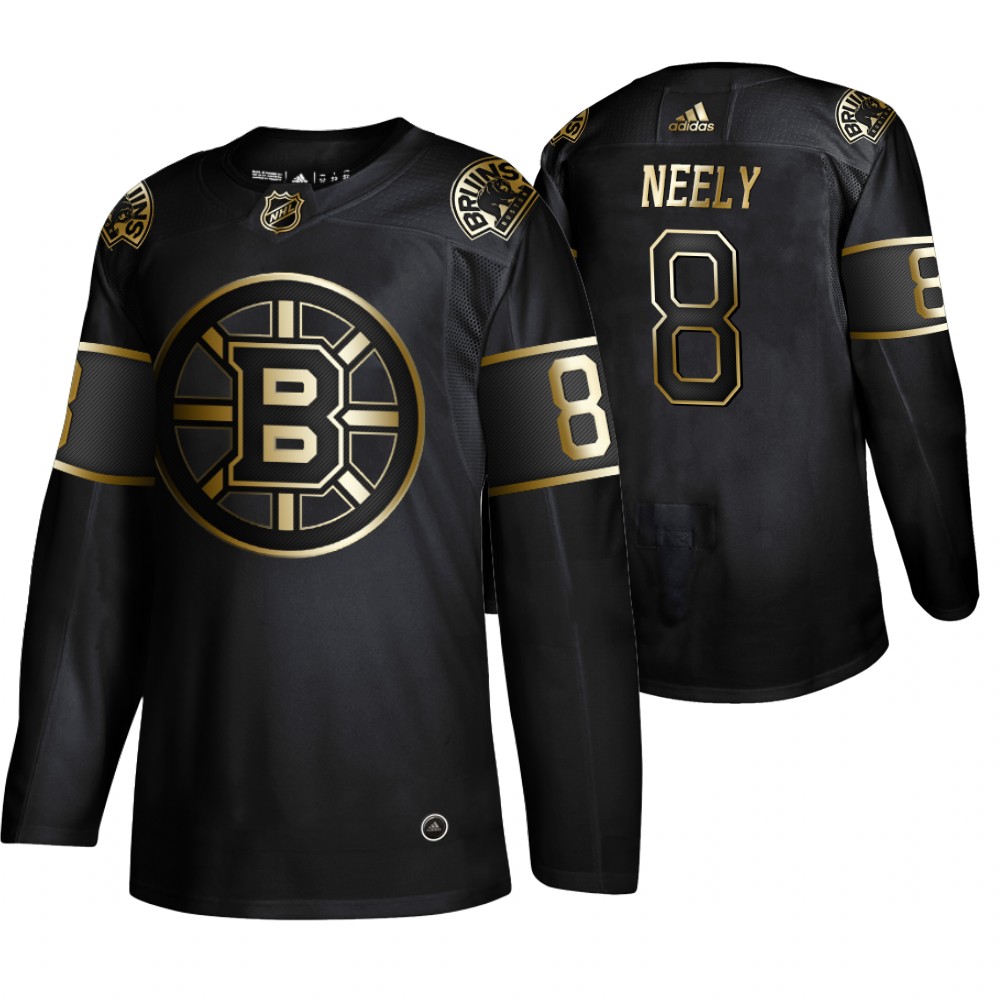 Adidas Bruins #8 Cam Neely Men's 2019 Black Golden Edition Retired Player Authentic Stitched NHL Jersey