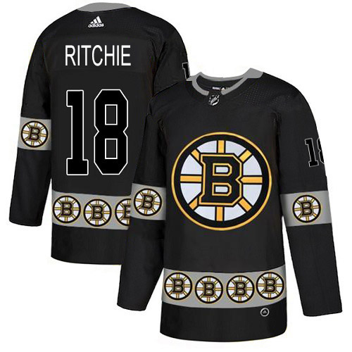Adidas Bruins #18 Brett Ritchie Black Authentic Team Logo Fashion Stitched NHL Jersey