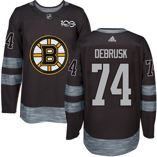 Adidas Bruins #74 Jake DeBrusk Black 1917-2017 100th Anniversary Stitched NHL Jersey