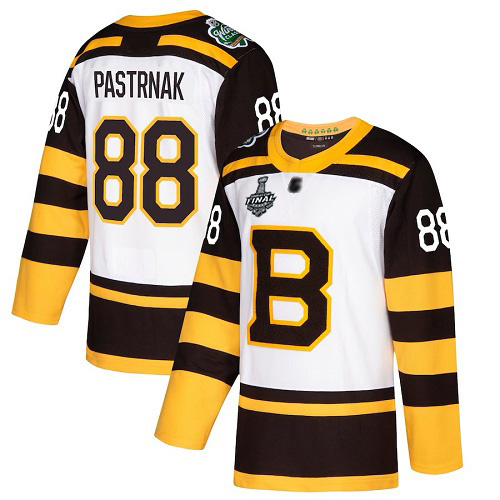 Adidas Bruins #88 David Pastrnak White Authentic 2019 Winter Classic Stanley Cup Final Bound Stitched NHL Jersey