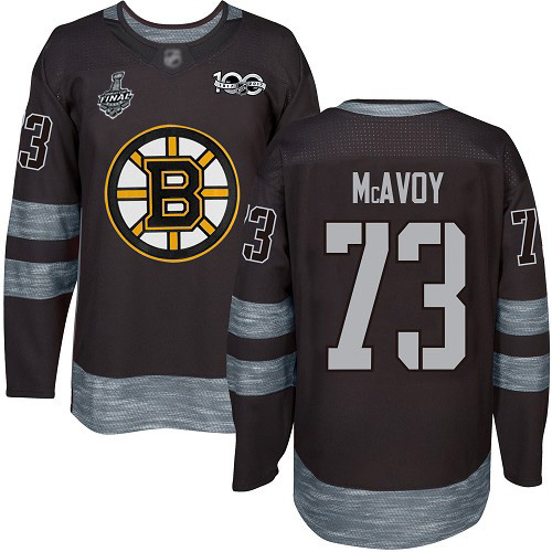 Adidas Bruins #73 Charlie McAvoy Black 1917-2017 100th Anniversary Stanley Cup Final Bound Stitched NHL Jersey