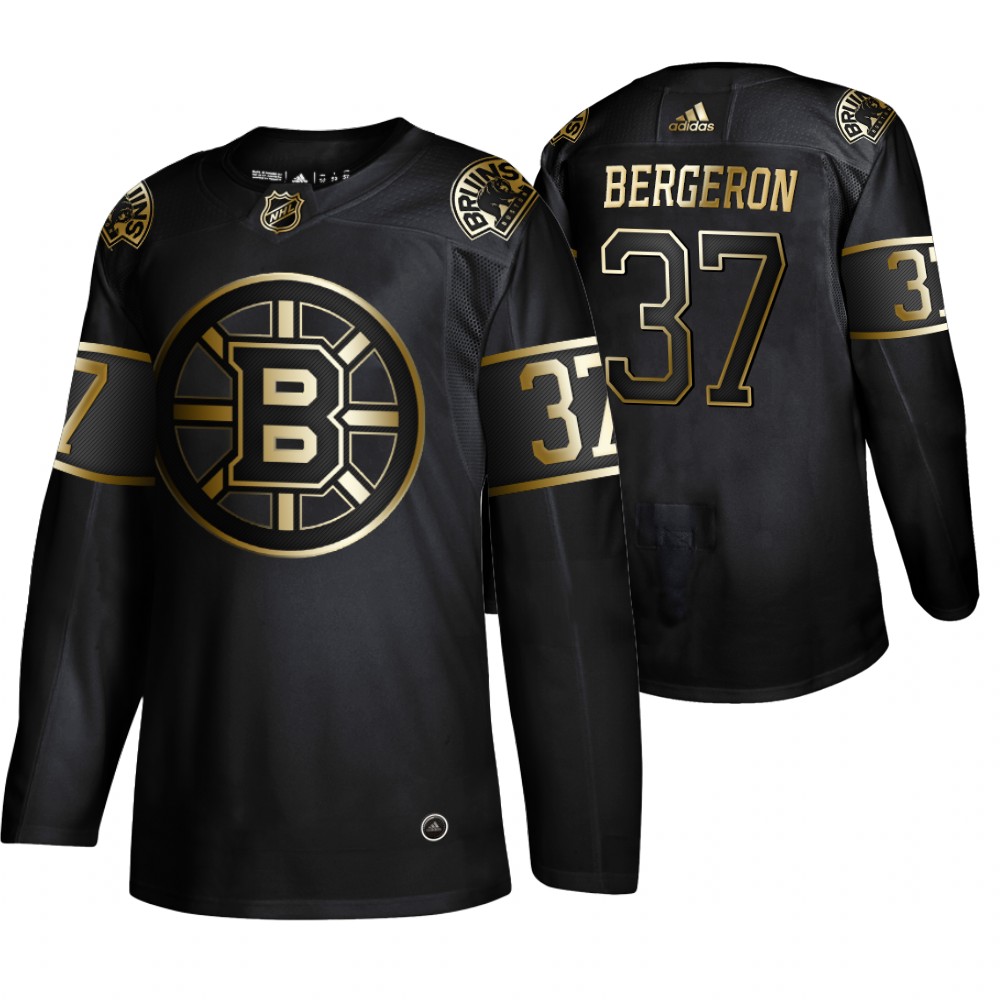 Adidas Bruins #37 Patrice Bergeron Men's 2019 Black Golden Edition Authentic Stitched NHL Jersey