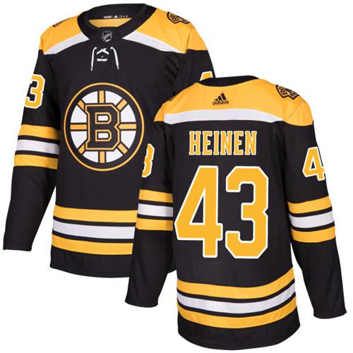 Adidas Bruins #43 Danton Heinen Black Home Authentic Stitched NHL Jersey