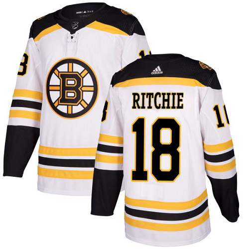 Adidas Bruins #18 Brett Ritchie White Road Authentic Stitched NHL Jersey