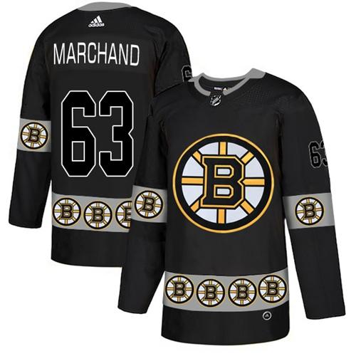 Adidas Bruins #63 Brad Marchand Black Authentic Team Logo Fashion Stitched NHL Jersey