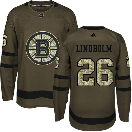 Adidas Bruins #26 Par Lindholm Green Salute to Service Stitched NHL Jersey