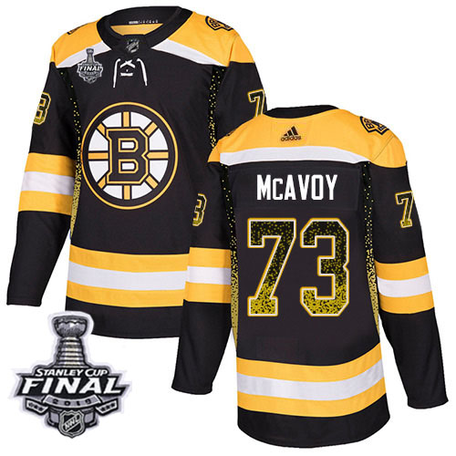 Adidas Bruins #73 Charlie McAvoy Black Home Authentic Drift Fashion 2019 Stanley Cup Final Stitched NHL Jersey