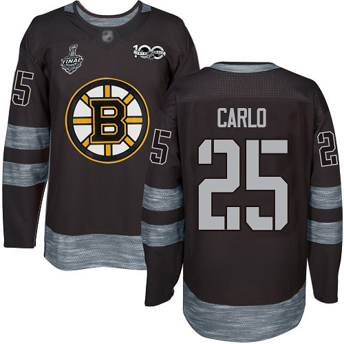 Adidas Bruins #25 Brandon Carlo Black 1917-2017 100th Anniversary Stanley Cup Final Bound Stitched NHL Jersey