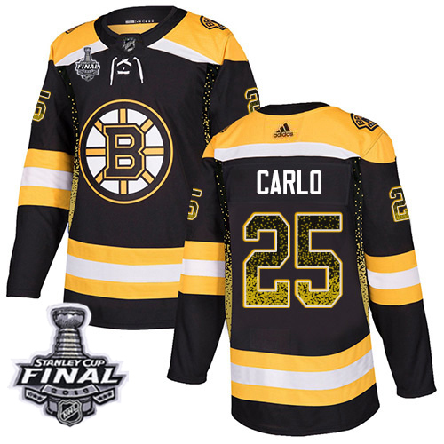 Adidas Bruins #25 Brandon Carlo Black Home Authentic Drift Fashion 2019 Stanley Cup Final Stitched NHL Jersey