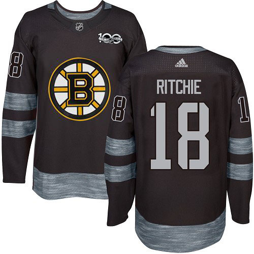Adidas Bruins #18 Brett Ritchie Black 1917-2017 100th Anniversary Stitched NHL Jersey