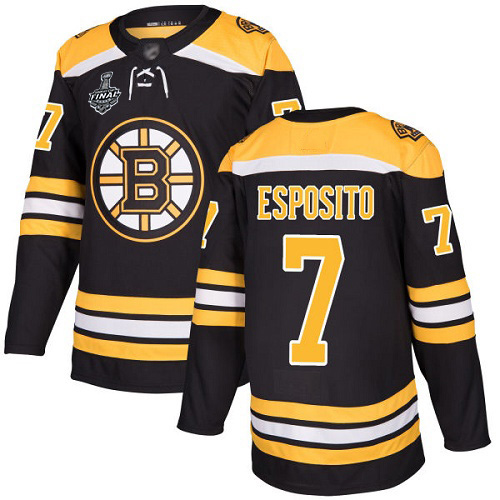 Adidas Bruins #7 Phil Esposito Black Home Authentic Stanley Cup Final Bound Stitched NHL Jersey