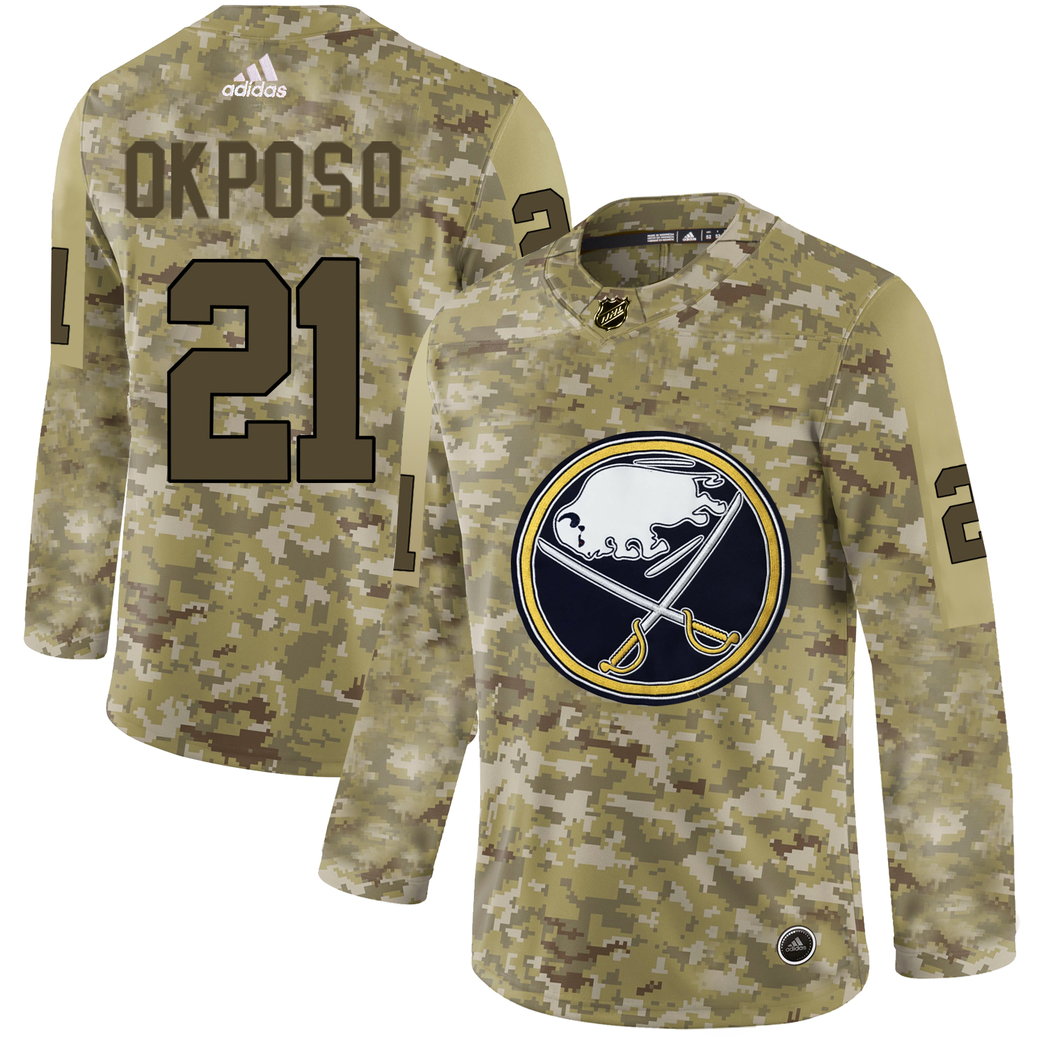 Adidas Sabres #21 Kyle Okposo Camo Authentic Stitched NHL Jersey