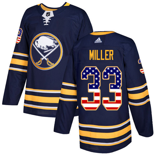 Adidas Sabres #33 Colin Miller Navy Blue Home Authentic USA Flag Stitched NHL Jersey
