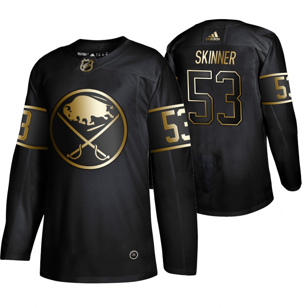 Adidas Sabres #53 Jeff Skinner Men's 2019 Black Golden Edition Authentic Stitched NHL Jersey