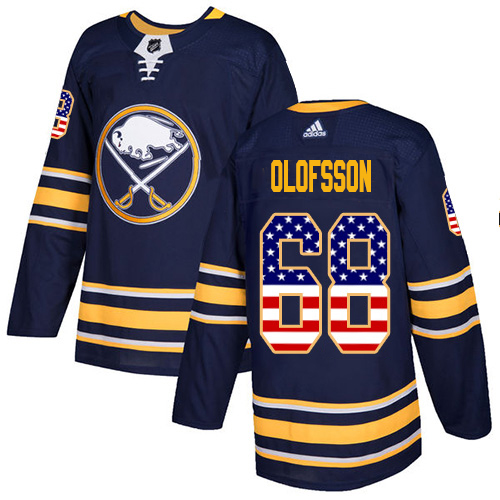 Adidas Sabres #68 Victor Olofsson Navy Blue Home Authentic USA Flag Stitched NHL Jersey