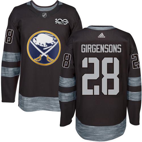 Adidas Sabres #28 Zemgus Girgensons Black 1917-2017 100th Anniversary Stitched NHL Jersey