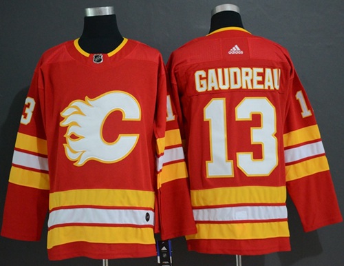 Adidas Flames #13 Johnny Gaudreau Red Alternate Authentic Stitched NHL Jersey