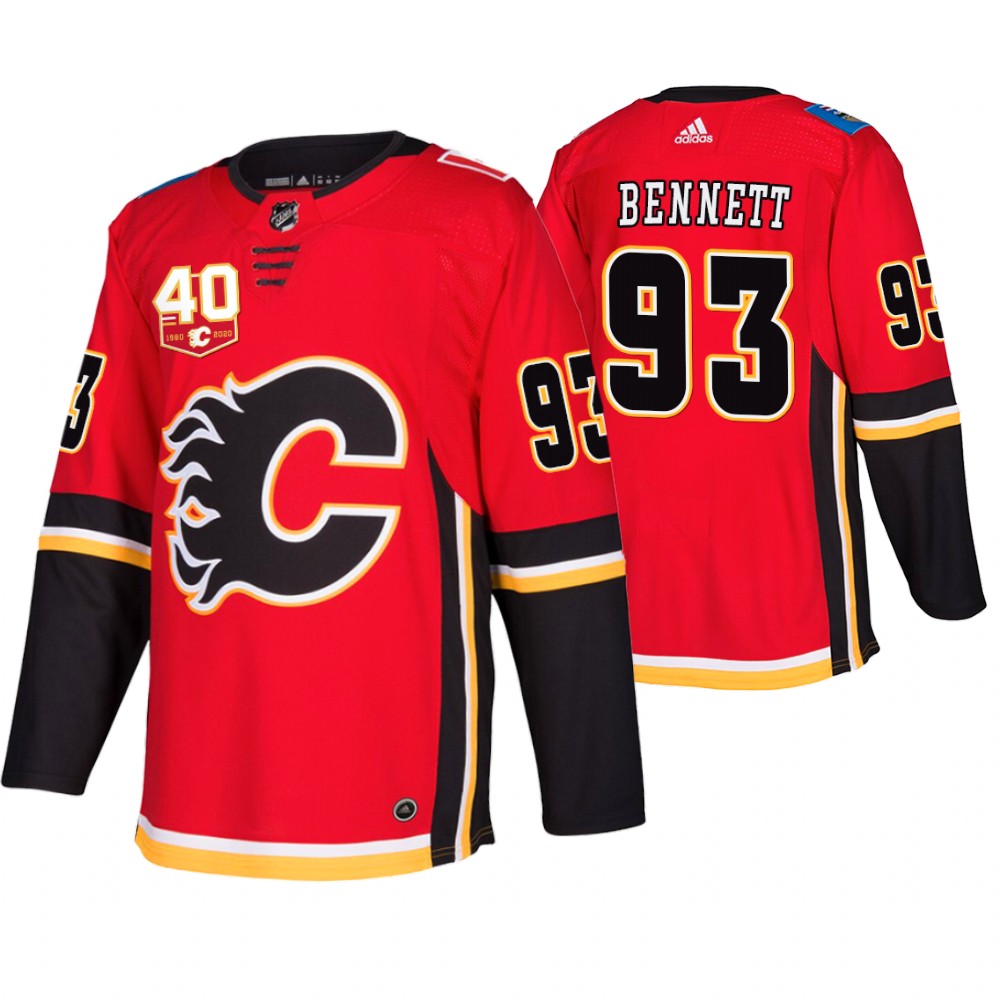 Adidas Calgary Flames #93 Sam Bennett 40th Anniversary Third 2019-20 NHL Jersey