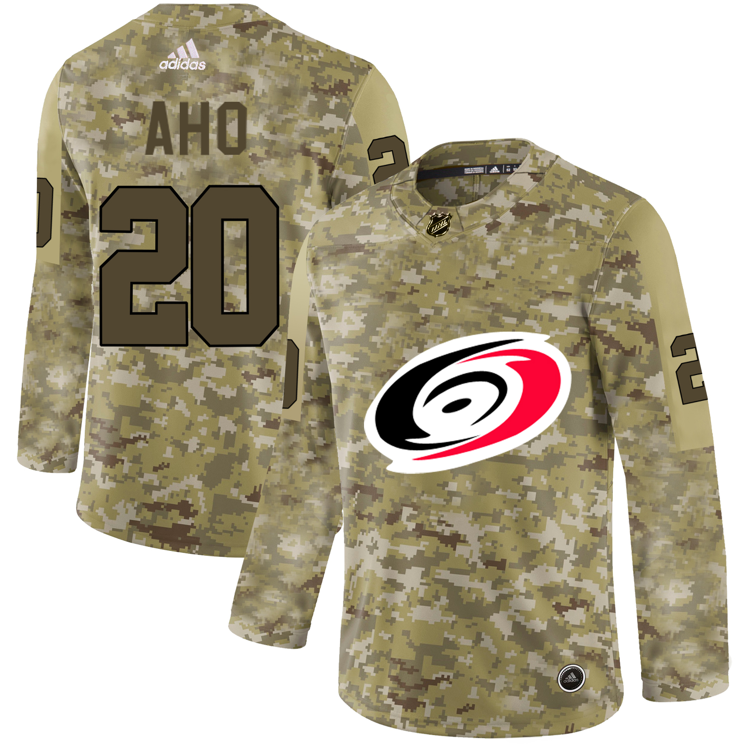 Adidas Hurricanes #20 Sebastian Aho Camo Authentic Stitched NHL Jersey