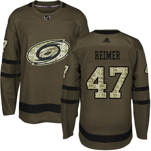 Adidas Hurricanes #47 James Reimer Green Salute to Service Stitched NHL Jersey