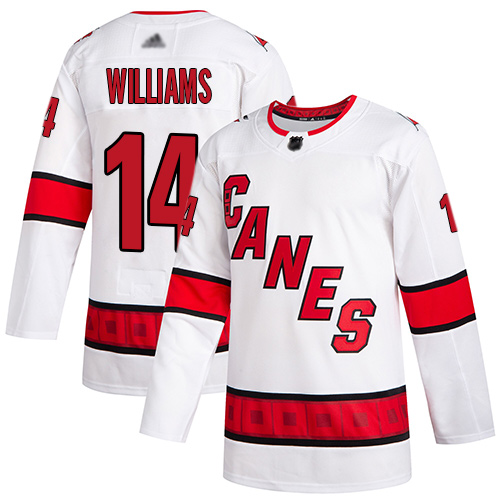 Adidas Hurricanes #14 Justin Williams White Road Authentic Stitched NHL Jersey