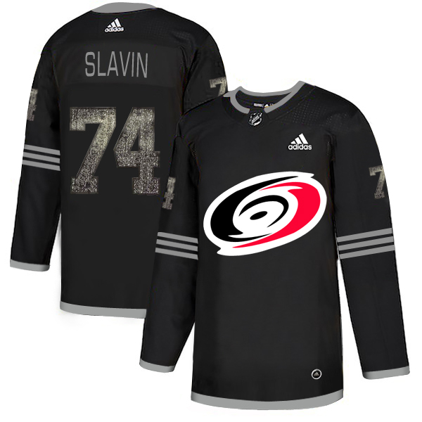 Adidas Hurricanes #74 Jaccob Slavin Black Authentic Classic Stitched NHL Jersey