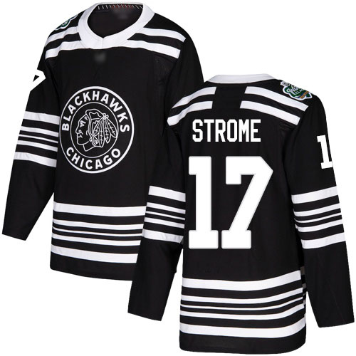 Adidas Blackhawks #17 Dylan Strome Black Authentic 2019 Winter Classic Stitched NHL Jersey