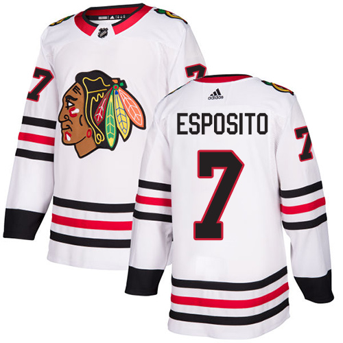 Adidas Blackhawks #7 Tony Esposito White Road Authentic Stitched NHL Jersey