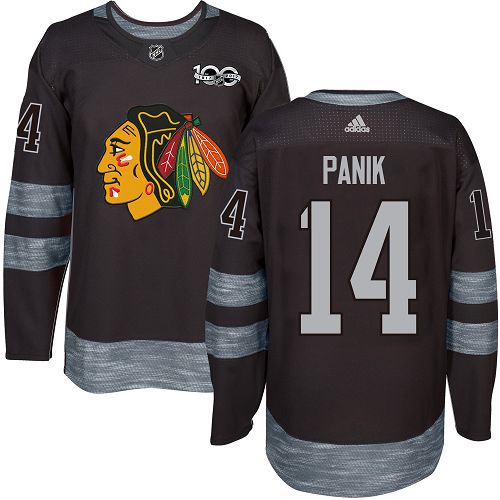 Adidas Blackhawks #14 Richard Panik Black 1917-2017 100th Anniversary Stitched NHL Jersey