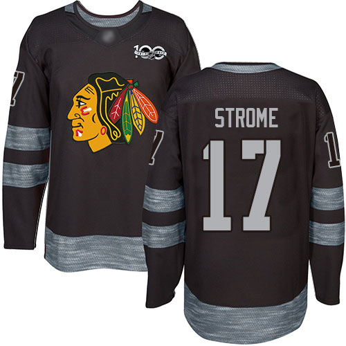 Adidas Blackhawks #17 Dylan Strome Black 1917-2017 100th Anniversary Stitched NHL Jersey