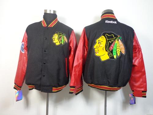 Chicago Blackhawks Satin Button-Up Black NHL Jacket
