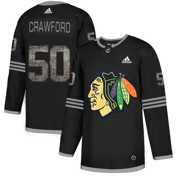 Adidas Blackhawks #50 Corey Crawford Black Authentic Classic Stitched NHL Jersey