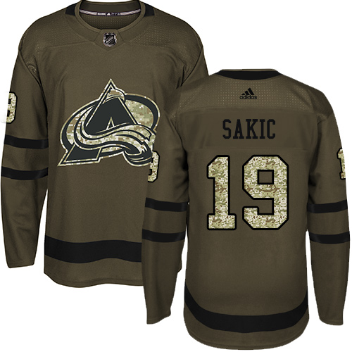 Adidas Avalanche #19 Joe Sakic Green Salute to Service Stitched NHL Jersey