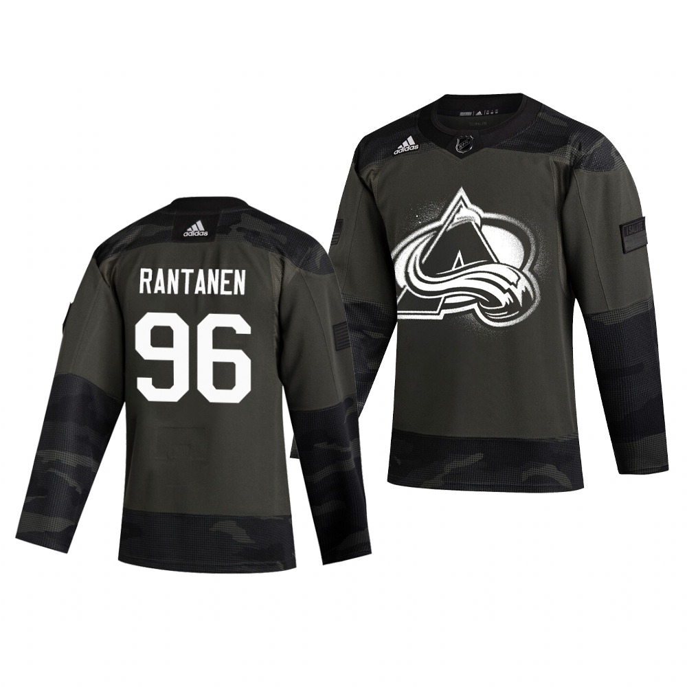 Colorado Avalanche #96 Mikko Rantanen Adidas 2019 Veterans Day Men's Authentic Practice NHL Jersey Camo