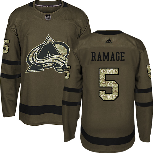 Adidas Avalanche #5 Rob Ramage Green Salute to Service Stitched NHL Jersey