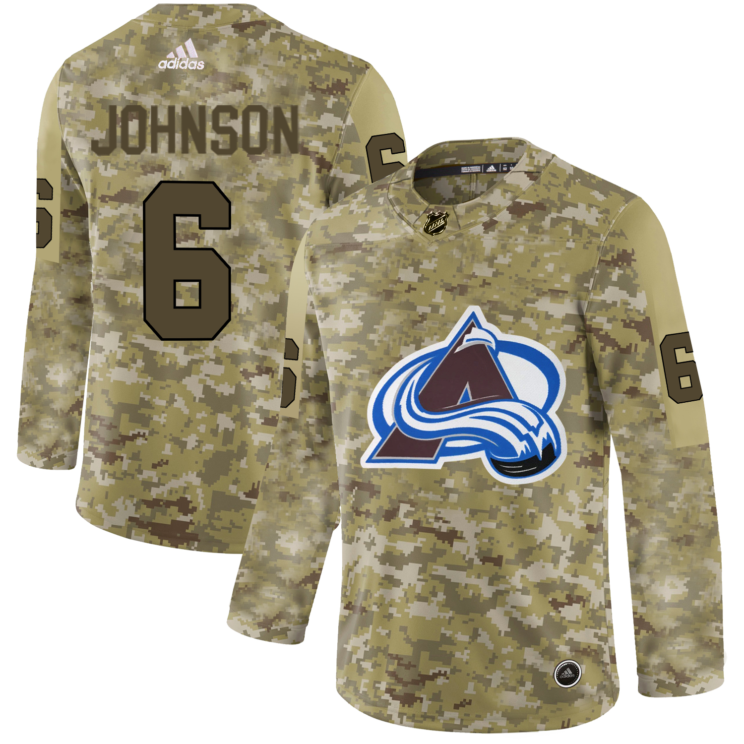 Adidas Avalanche #6 Erik Johnson Camo Authentic Stitched NHL Jersey